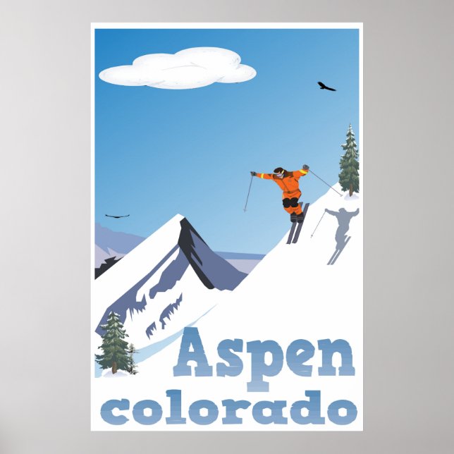Aspen, Colorado, Felsberg, Skiposter Poster (Vorne)