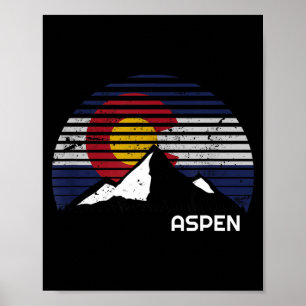 Aspen Colorado-Flagge - CO Blaumeisentag Berg Poster