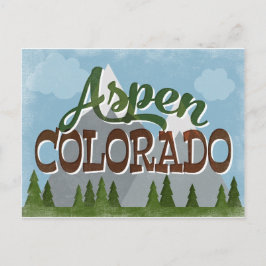 Aspen Colorado Fun Retro Snowy Mountains Postkarte