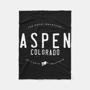 Aspen Colorado Grafik beängstigend Vintager Snowbo Fleecedecke