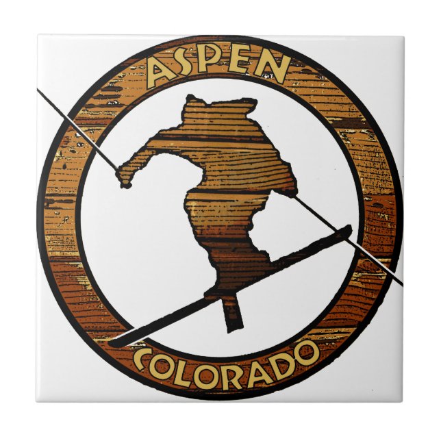 Aspen Colorado Holzskilometer Fliese (Vorderseite)