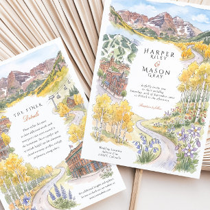 Aspen Colorado Maroon Bells Herbst Aspen Hochzeit Einladung