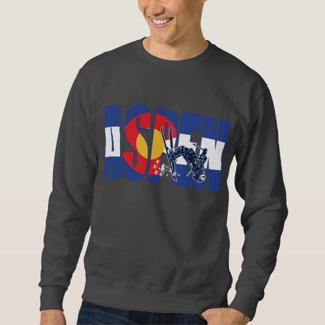 Aspen Colorado mit Schneeskier Sweatshirt (Vorderseite)
