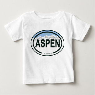 Aspen Colorado Mountain Tag Baby Shirt