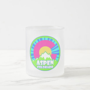 Aspen Colorado Neonberge mattierte Tasse