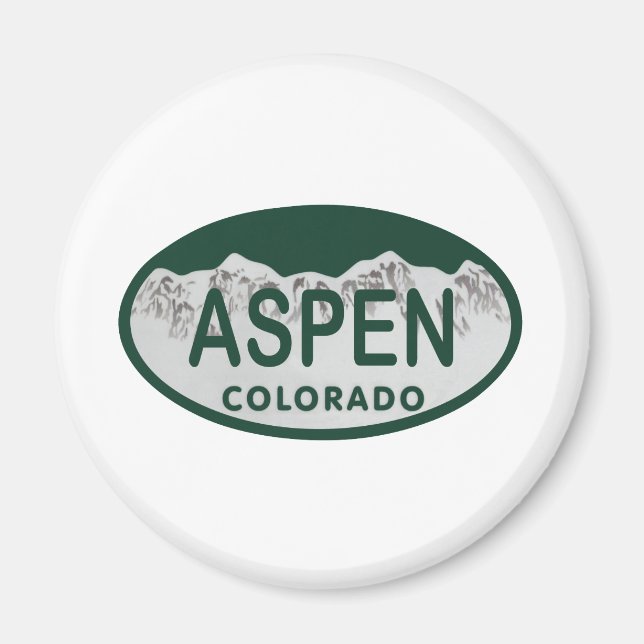Aspen Colorado Nummernschild Magnet (Vorne)