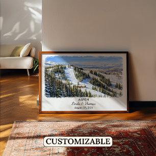Aspen Colorado Poster, Aquarell, Maßgeschneidert Poster
