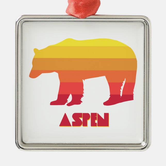 Aspen Colorado Rainbow Bear Ornament Aus Metall (Vorne)