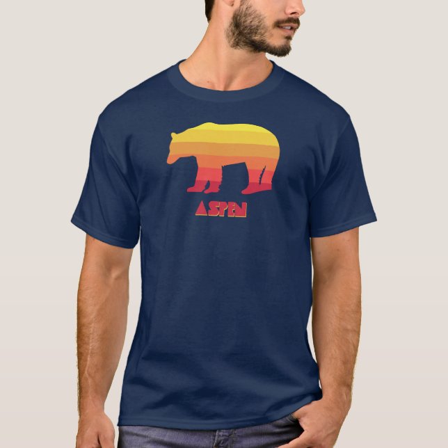 Aspen Colorado Rainbow Bear T-Shirt (Vorderseite)