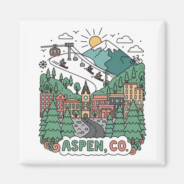 Aspen Colorado Reise Magnet (Vorne)
