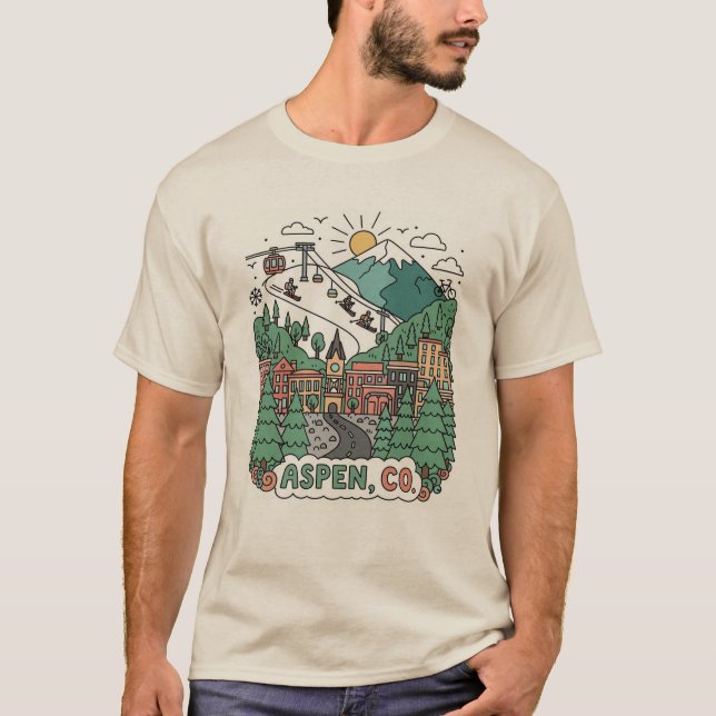 Aspen Colorado Reise T-Shirt (Vorderseite)