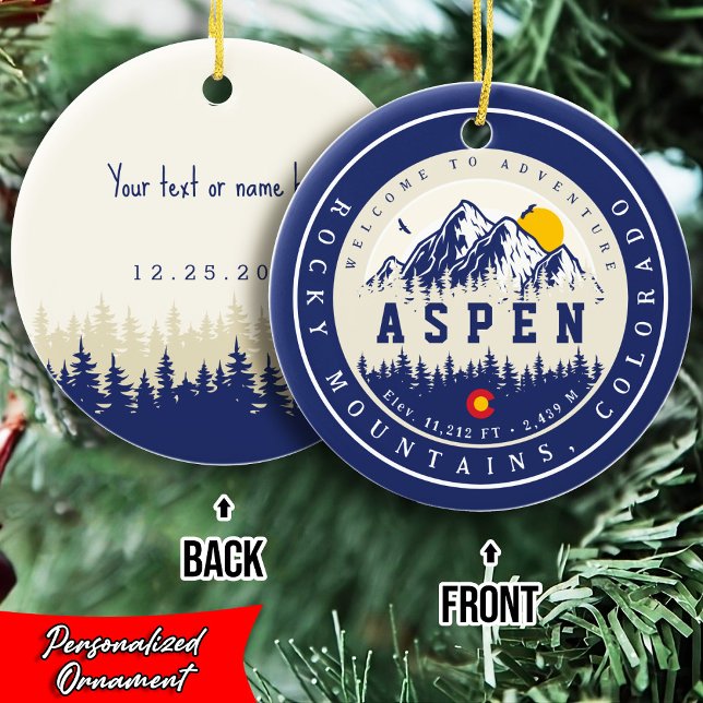 Aspen Colorado Retro Sunset Camping Souvenirs Keramik Ornament (Von Creator hochgeladen)