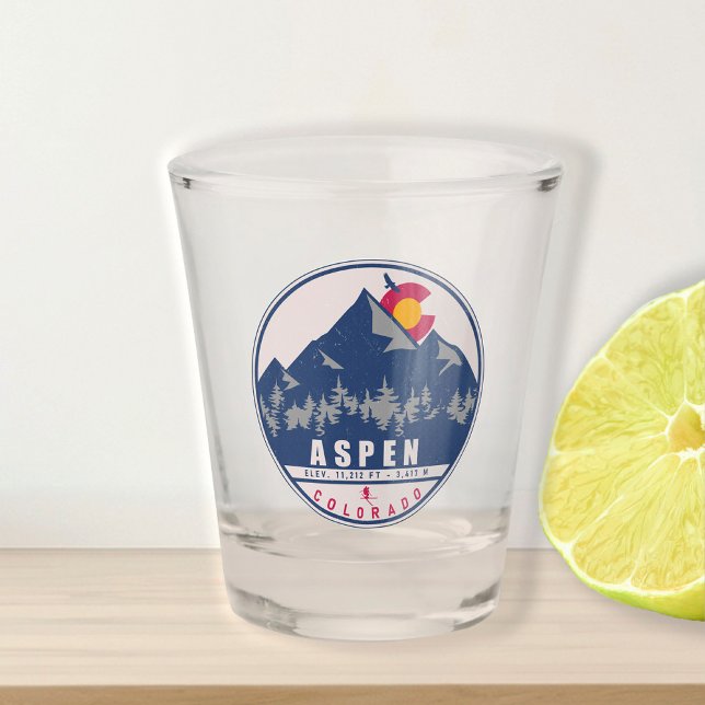 Aspen Colorado Retro Sunset Souvenirs 80er Schnapsglas (Von Creator hochgeladen)
