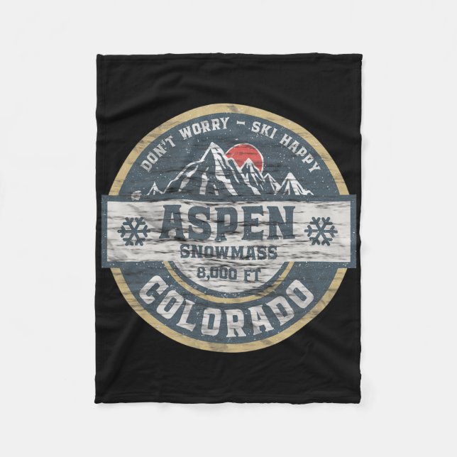 Aspen Colorado Rocky Mountains Tee Hiking Camping  Fleecedecke (Vorderseite)