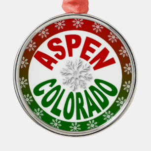Aspen Colorado Rot-grüne Schneeflocke Silbernes Ornament