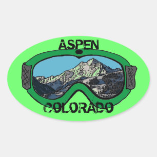 Aspen Colorado Schneeschuhkleber Ovaler Aufkleber