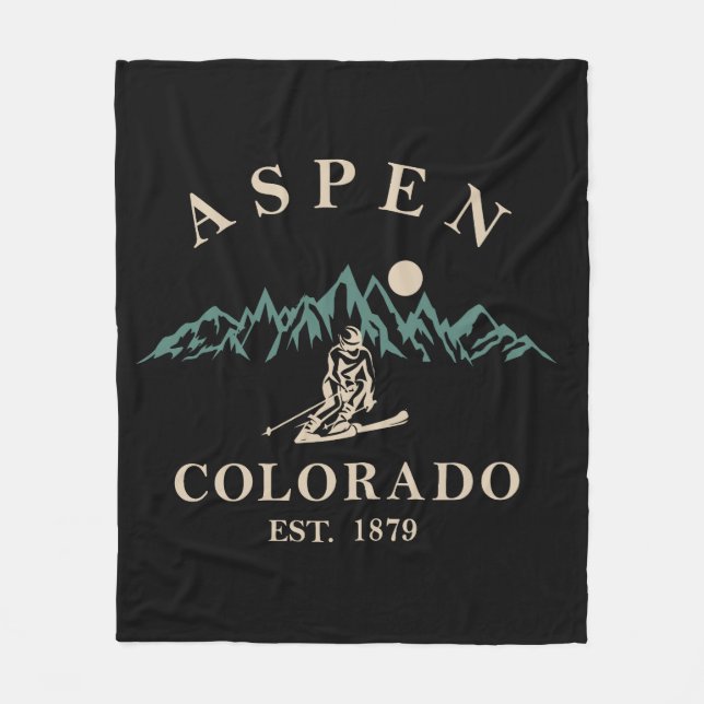 Aspen Colorado ski Fleecedecke (Vorderseite)