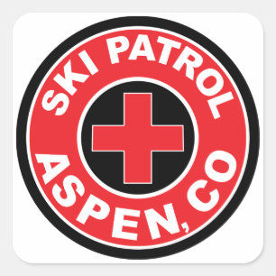 ASPEN COLORADO SKI PATROL BERGE SKILOLOGO QUADRATISCHER AUFKLEBER