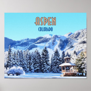 Aspen Colorado Ski Resort Berge Poster