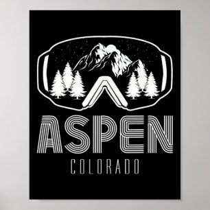 Aspen Colorado Ski Schneebrille Berg Skifahren Poster