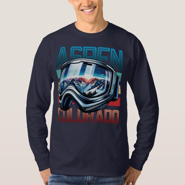 Aspen Colorado Skibril T-Shirt (Vorderseite)