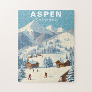 Aspen Colorado Skifahren Puzzle Vintage Reise