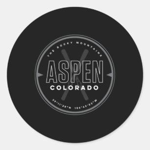 Aspen Colorado Skifahren Runder Aufkleber
