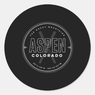 Aspen Colorado Skifahren Runder Aufkleber