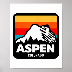 Aspen Colorado Skifahren Snowboarden Familienreise Poster