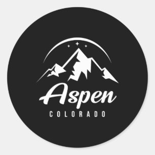Aspen Colorado Skigebiet Snowboarden Runder Aufkleber