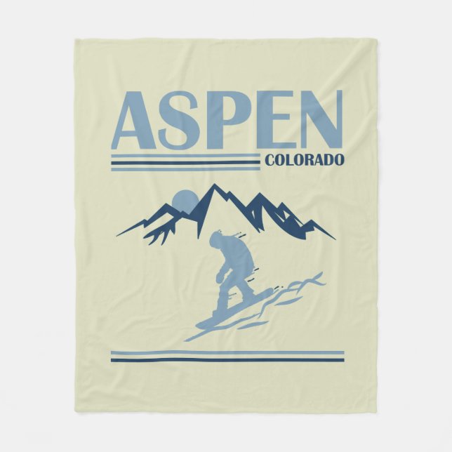 Aspen Colorado Skiort Fleecedecke (Vorderseite)
