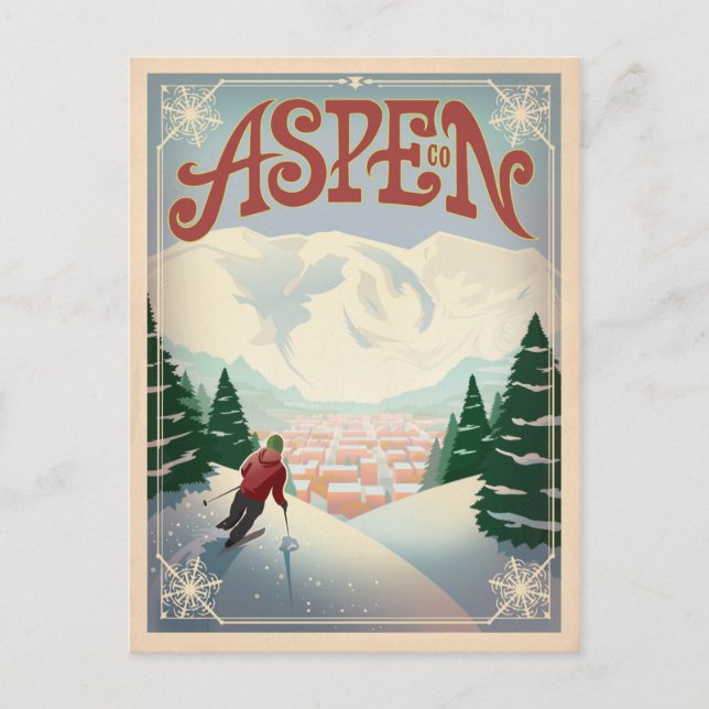 Aspen, Colorado | Skipisten Postkarte (Vorderseite)