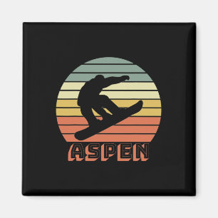Aspen Colorado Snowboard Retro Sunset 1 Magnet