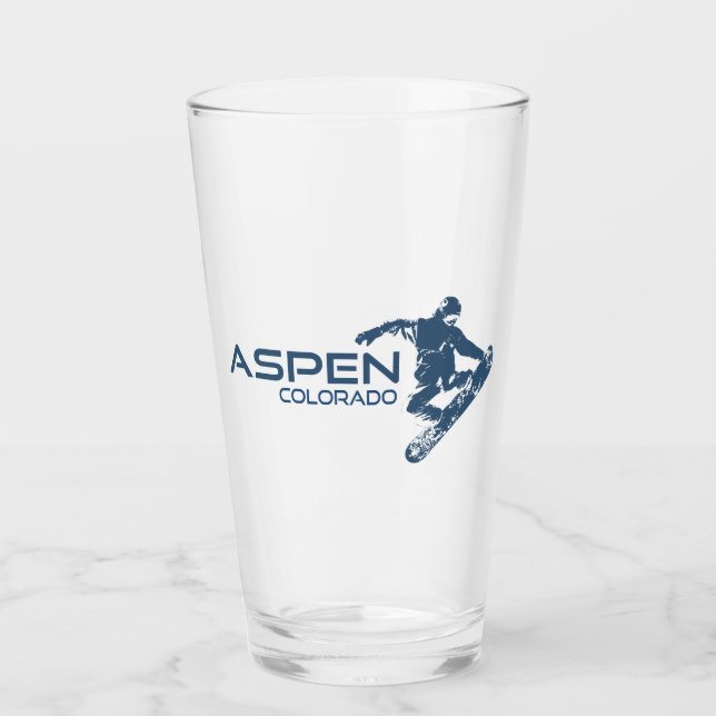 Aspen Colorado Snowboarder Glas (Vorderseite)