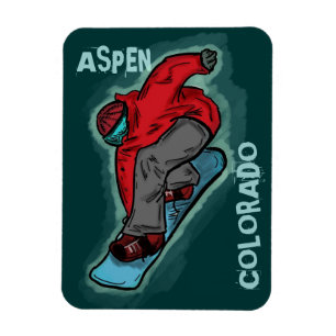 Aspen Colorado Snowboarder-Rechteckmagnet Magnet