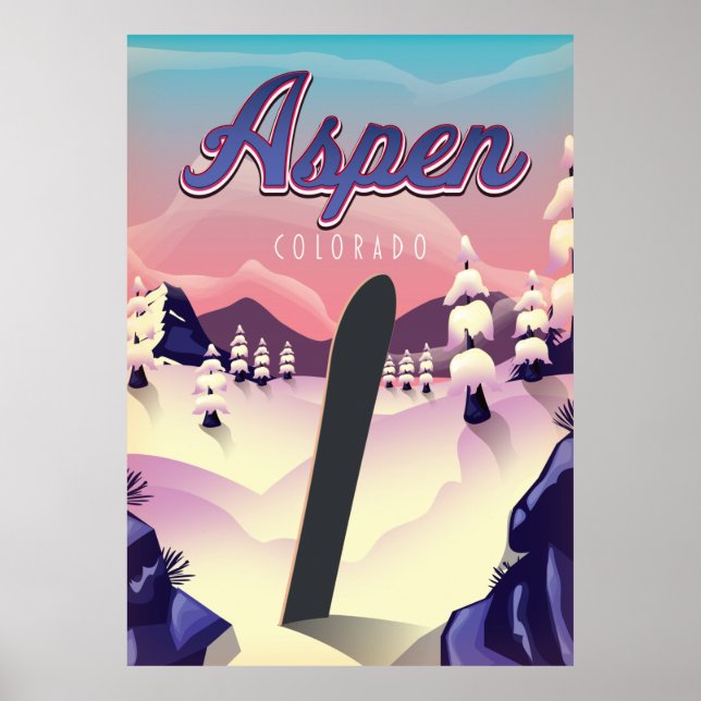 Aspen Colorado Snowboarding Poster (Vorne)