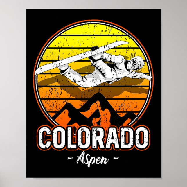 Aspen Colorado Snowboarding Poster (Vorne)