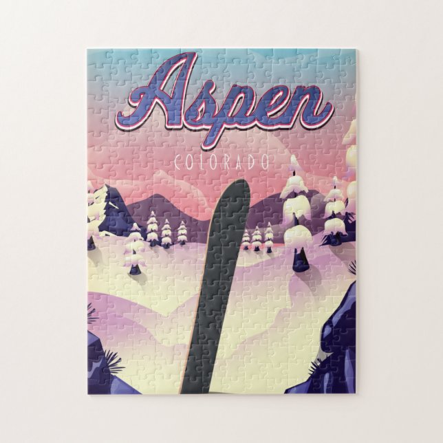 Aspen Colorado Snowboarding Poster Puzzle (Vertikal)