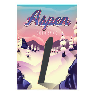 Aspen Colorado Snowboardposter Fotodruck