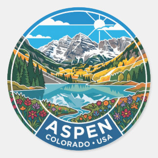 Aspen Colorado USA Runder Aufkleber