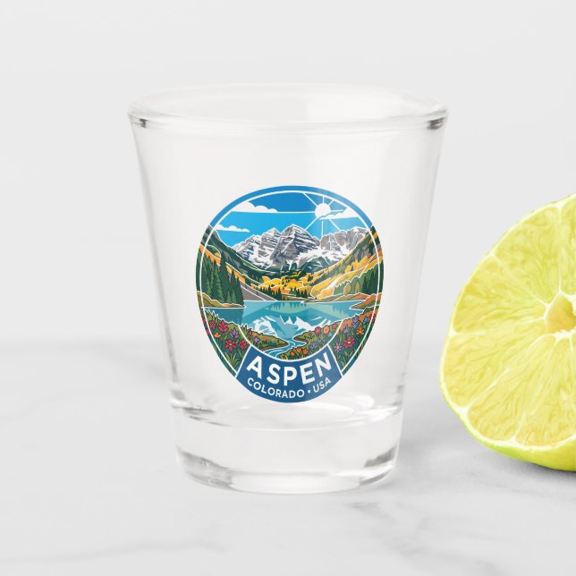 Aspen Colorado USA Schnapsglas (Vorderseite)