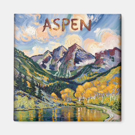 Aspen Colorado Van Gogh Style Bergwelt Magnet