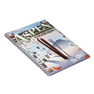 Aspen Colorado Vintage Art Ski Poster. Notizblock