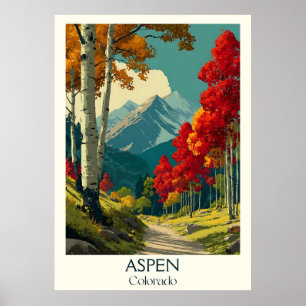 Aspen Colorado Vintage Reisen Art Poster Design