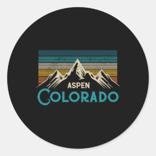 Aspen Colorado Vintage Runder Aufkleber