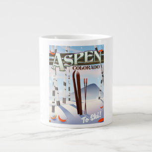 Aspen Colorado Vintage-Ski-Poster. Jumbo-Tasse