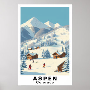 Aspen Colorado Vintage-Ski-Reise-Kunst Poster