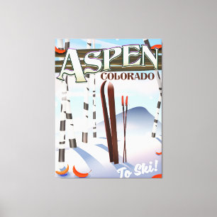 Aspen Colorado Vintage-Skiplakat Leinwanddruck