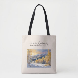 Aspen, Colorado Wasserfarbene Kunst Tasche