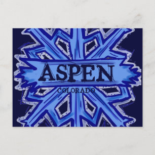 Aspen Colorado Winterschneeflocke Postkarte